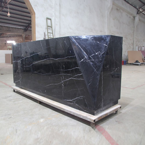 Black Marble Stone Beauty Salon Reception Desks