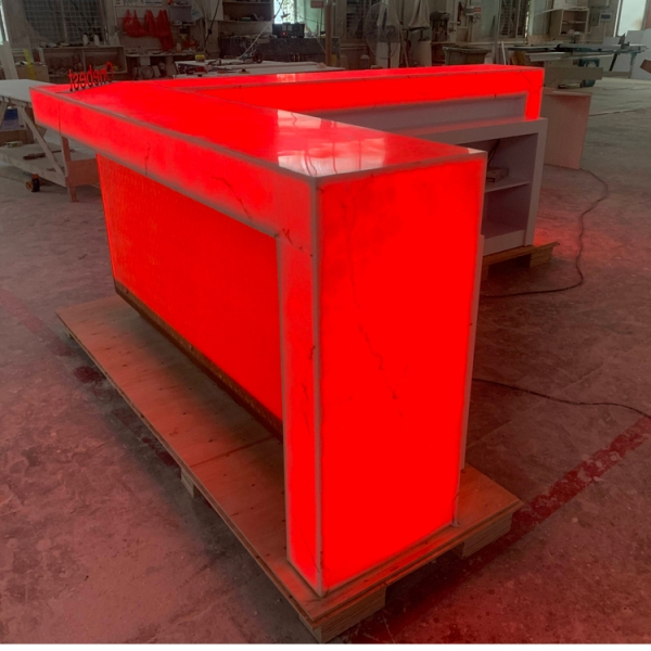 L Shape LED Lighted Bar Counter Table Furniture