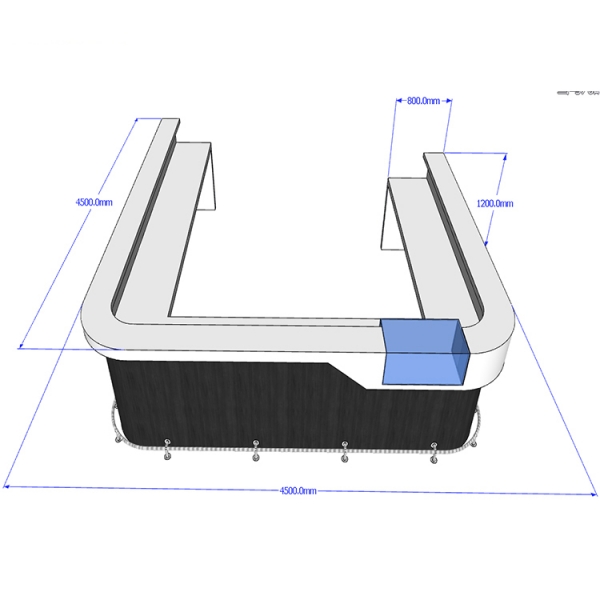 Malaysia furniture U shape sushi bar counter 