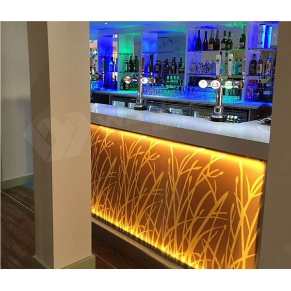 Small Size Yellow Led Lighted Bar Counter Glass Bar Table