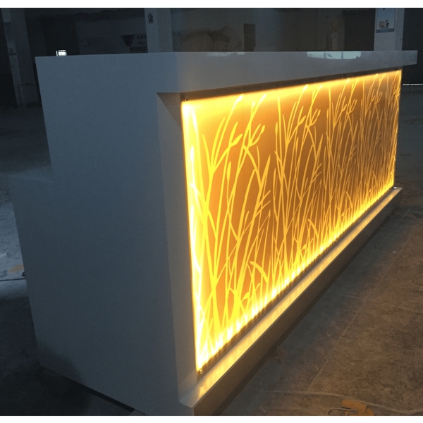 Small Size Yellow Led Lighted Bar Counter Glass Bar Table