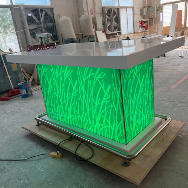 Home Furniture Decoration Led Corian Kitchen Bar Counter Table