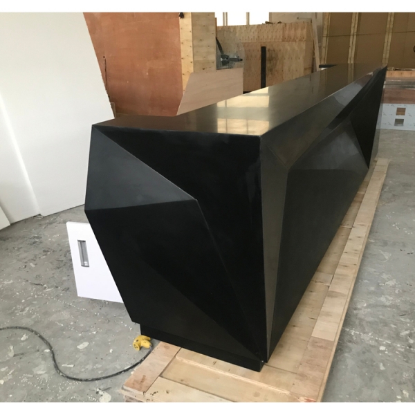 Black Acrylic Stone Led Bar Counter with Cabinet