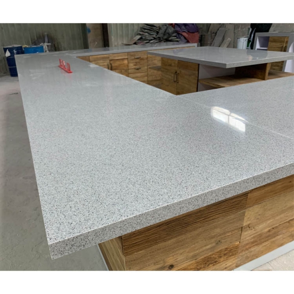 Large Square Commercial Coffee Bar Counter Quartz Top