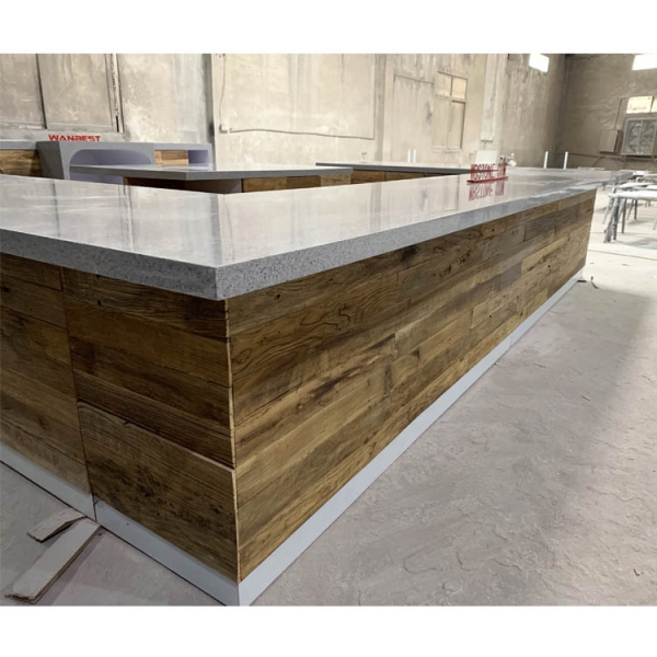 Large Square Commercial Coffee Bar Counter Quartz Top