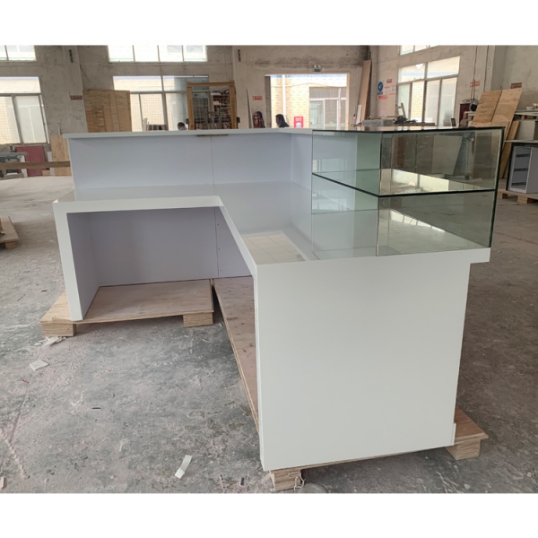 Red Color Solid Surface Coffee Shop Coffee Display Counter