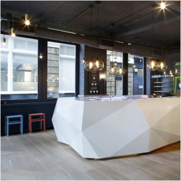 Diamond Shape Corian Coffee Furniture Bar Counter