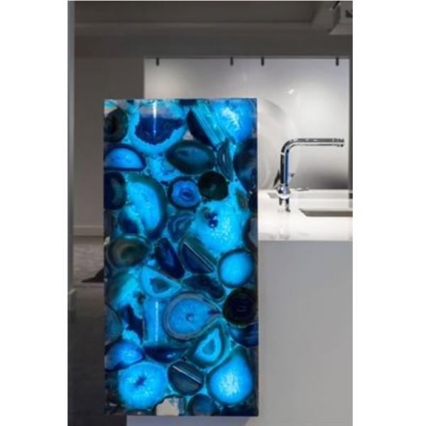 Glass Pattern Blue Juicer Bar Counter Portable Led