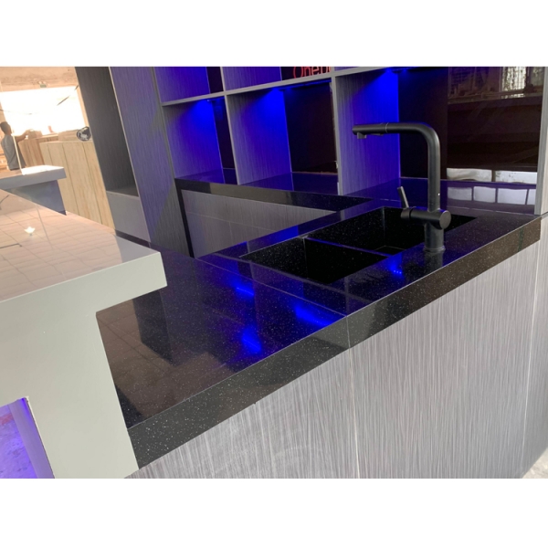 Concrete Grey Marble Traditional Residential Bar Counter LED