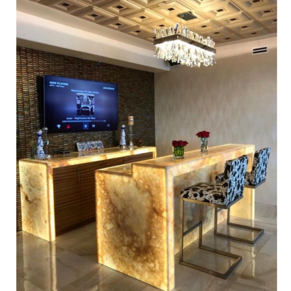 Led Bar Furniture Translucent Stone Bar Counters