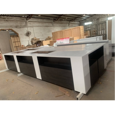 Shop Counter Large Bar Buffet Table with Back Displa...