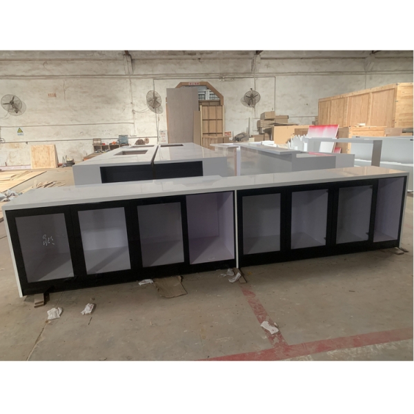 Shop Counter Large Bar Buffet Table with Back Display