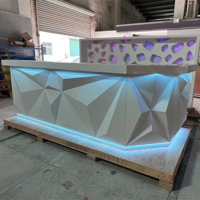 Diamond Shape Led Stone Bar Counter Back Display Sink in China