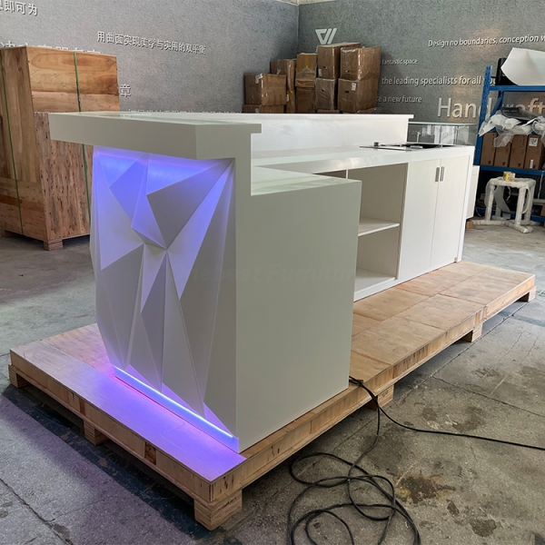 Diamond Shape Led Stone Bar Counter Back Display Sink in China