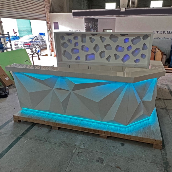 Diamond Shape Led Stone Bar Counter Back Display Sink in China