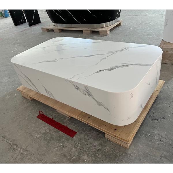 Round Corner Living Room Furniture White Marble Coffee Table