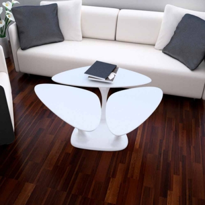 Art Design Glossy White Corian Solid Surface Home Coffee Tables