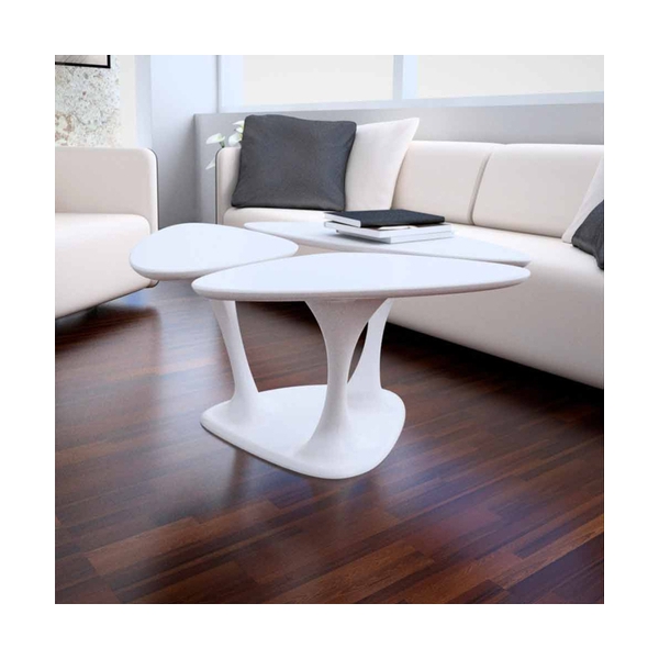 Art Design Glossy White Corian Solid Surface Home Coffee Tables