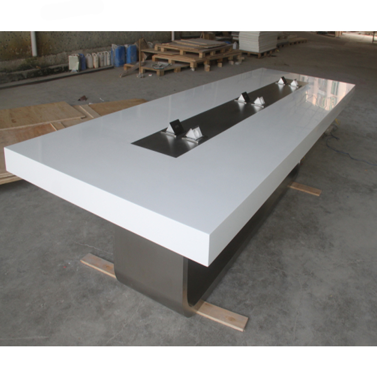 Rectangle Long Size Corian Stone Modern Conference Room Table