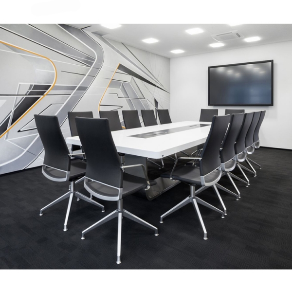 Rectangle Long Size Corian Stone Modern Conference Room Table