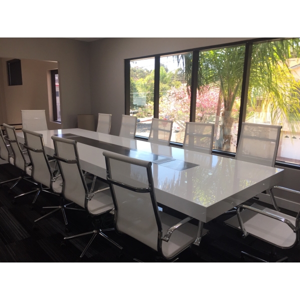 Rectangle Long Size Corian Stone Modern Conference Room Table