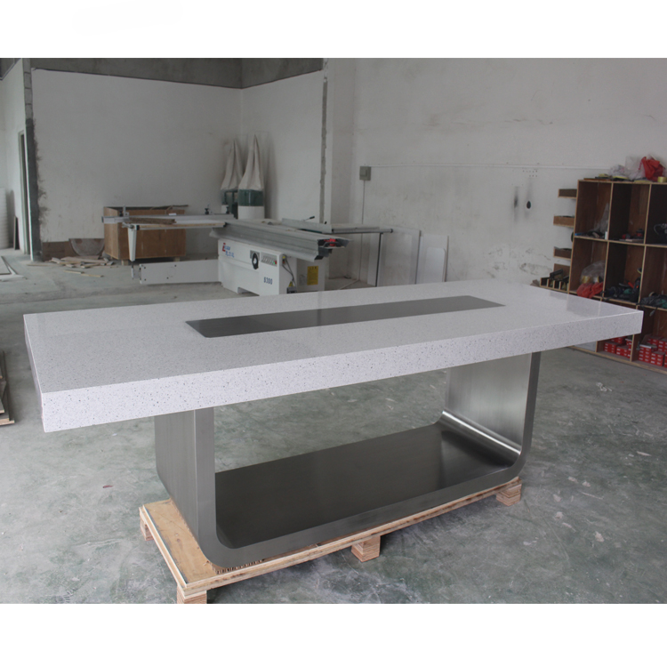 Artificial Corian stone board meeting conference table