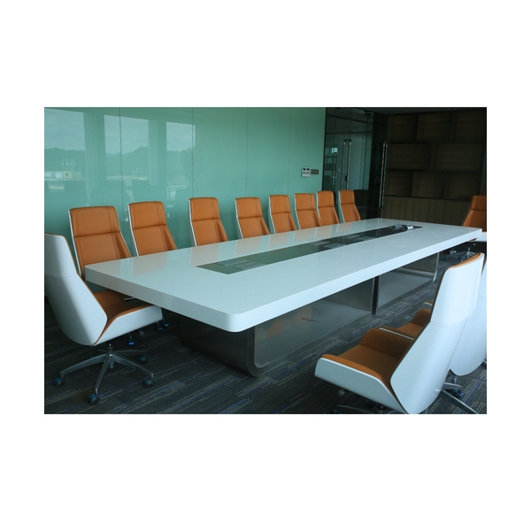 Faux Marble Stone Conference Table and Chairs Office Meeting Desk