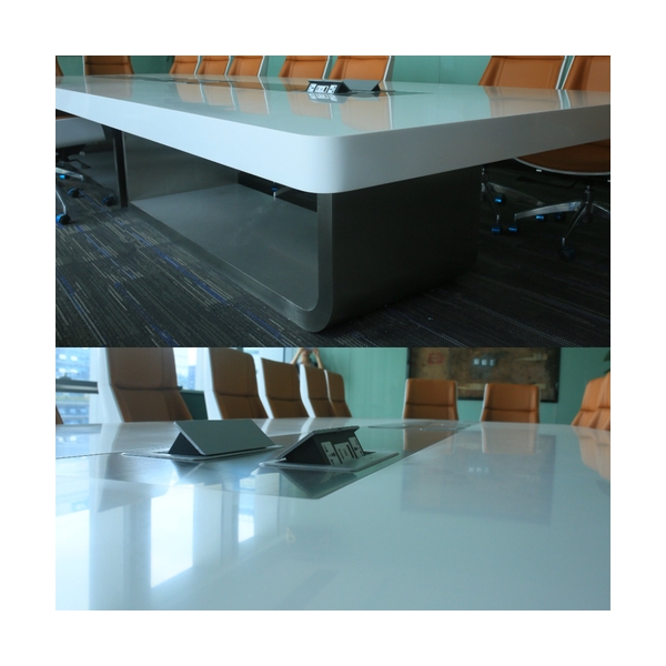 Faux Marble Stone Conference Table and Chairs Office Meeting Desk