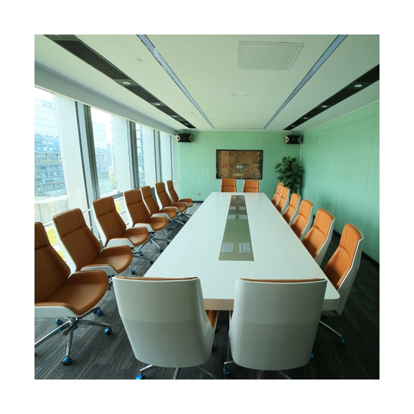 Faux Marble Stone Conference Table and Chairs Office Meeting Desk