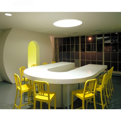 White Color U Shaped Conference Meeting Hall Table