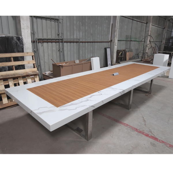 Marble and Wood Table Top Conference Table Modern