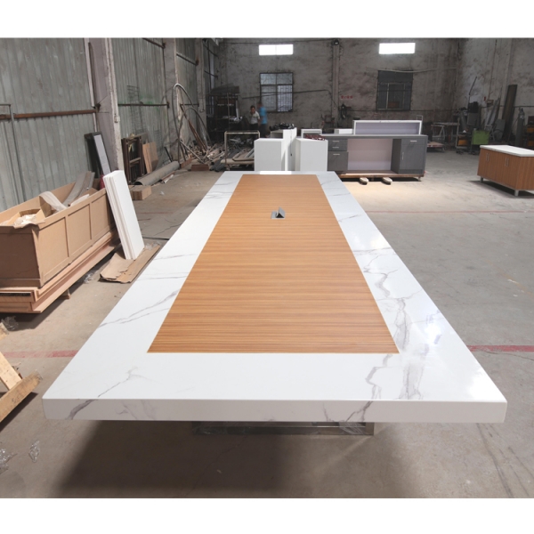 Marble and Wood Table Top Conference Table Modern