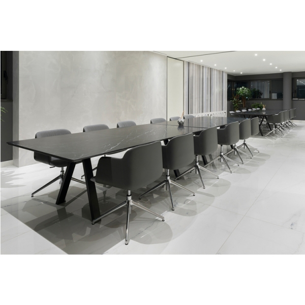 Modern Style Black Marble Quartz Stone Office Meeting Table Conference