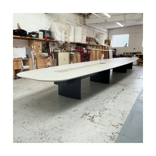 Training Sectional Meeting Table Modern Oval Shape Stone Conference Desk