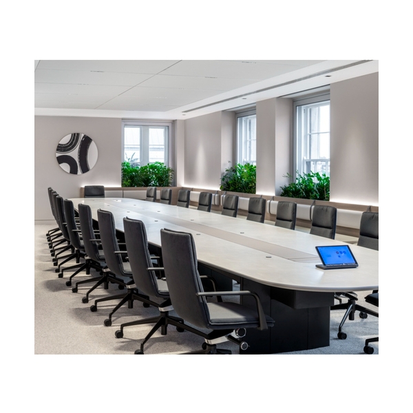 Training Sectional Meeting Table Modern Oval Shape Stone Conference Desk