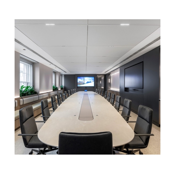 Training Sectional Meeting Table Modern Oval Shape Stone Conference Desk
