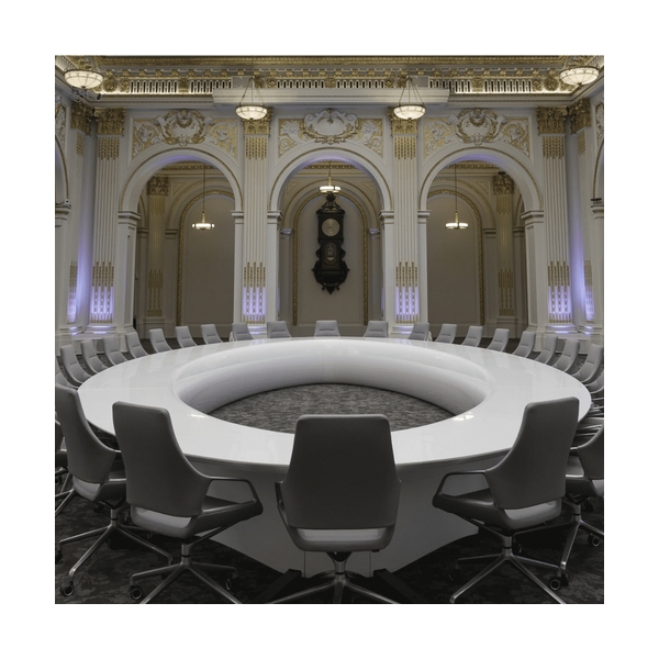 Large Size Staff Negotiation Meeting Table White Round Conference Tables