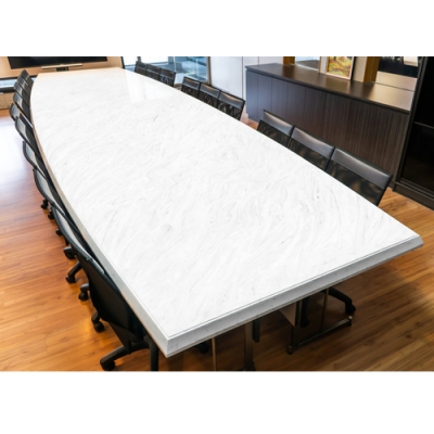 Design Powered Corian Marble Color Boat Shape Conference Table for Office