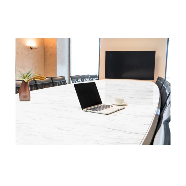 Design Powered Corian Marble Color Boat Shape Conference Table for Office