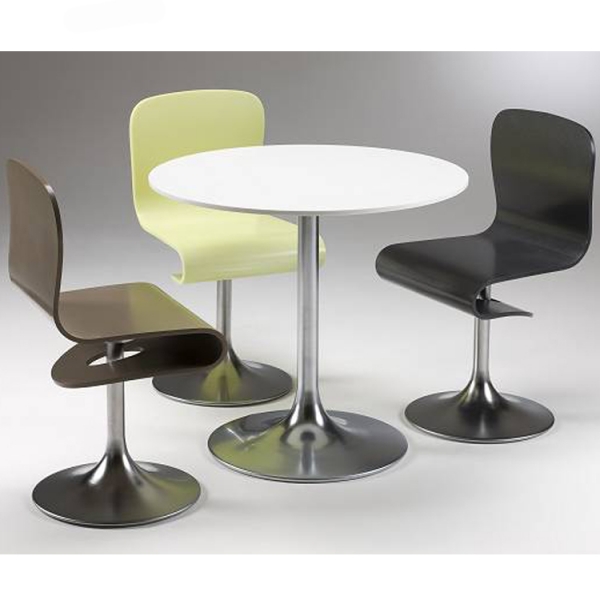 Round Shape Top Modern Design White Dining Tables