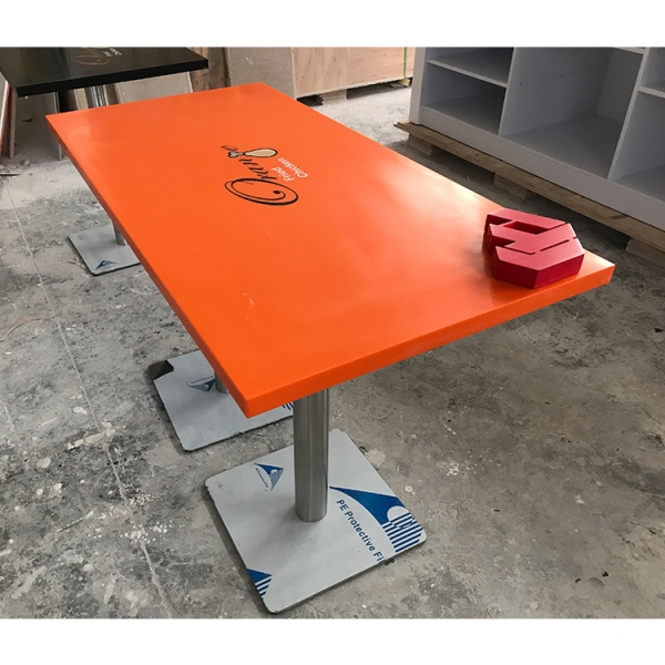 Free Sample High Quality Orange Marble Dining Table Set