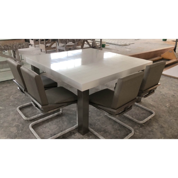 Stainless Steel Base 8 Person Dining Table Furniture