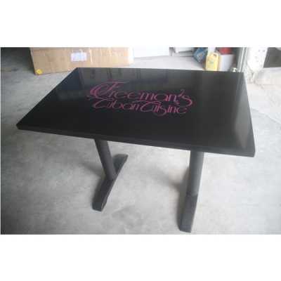 Black Rectangle Shape Marble Dining Table Set with LOGO