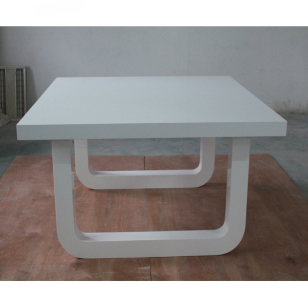 Glossy White Square Home Use Dining Table Sets
