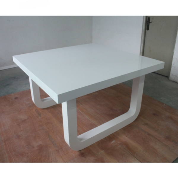 Glossy White Square Home Use Dining Table Sets