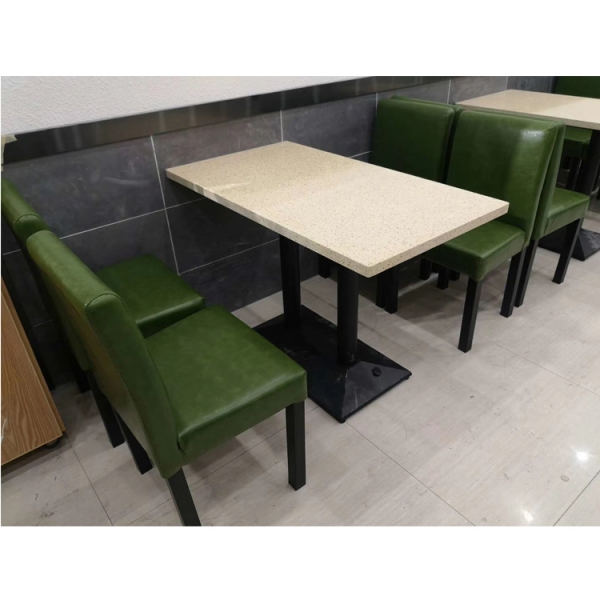 Fast Food White Marble Dining Table and Chairs