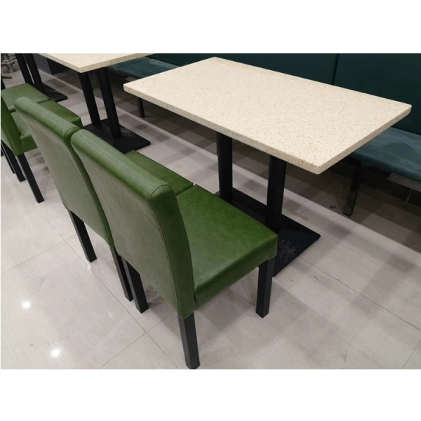 Fast Food White Marble Dining Table and Chairs