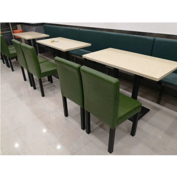 Fast Food White Marble Dining Table and Chairs