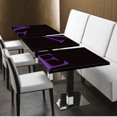 Black Table Top Custom Size Restaurant Dining Table...