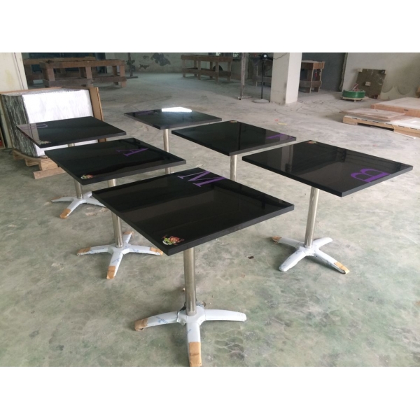 Black Table Top Custom Size Restaurant Dining Table